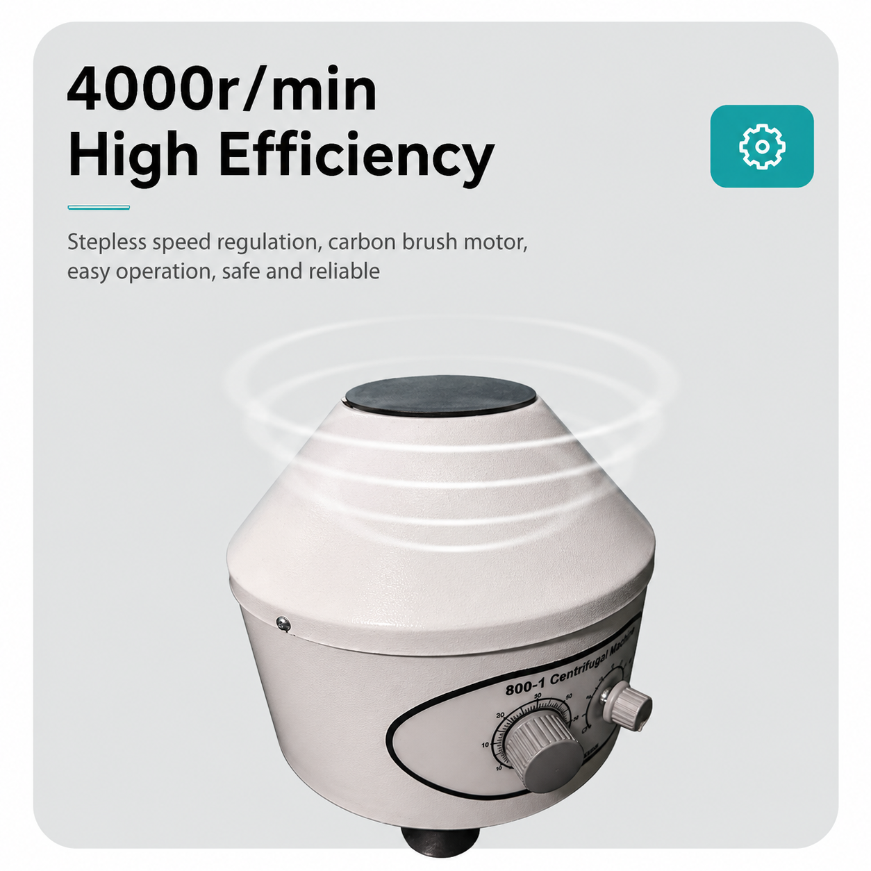800D Benchtop Electric Centrifuge Plasma Separation Mini Centrifuge Machine Metal Portable 4000rpm 6x20ml Angle Rotor