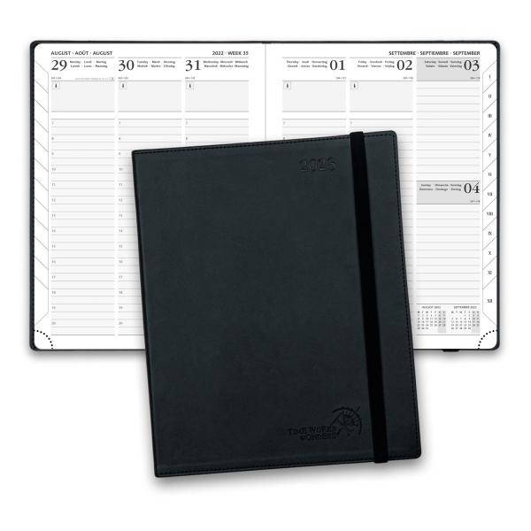Black Softcover Custom Planner 2023 Daily Weekly Schedule Yearly Agenda Monthly