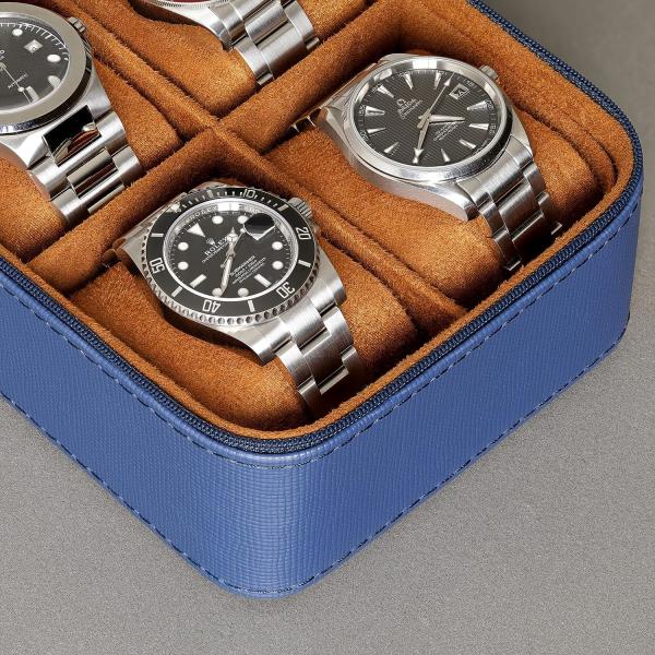 ROTHWELL 5 Watch Travel Case Storage Organizer for 5 Watches | Tough Portable Protection w/Zipper Fits All Wristwatches