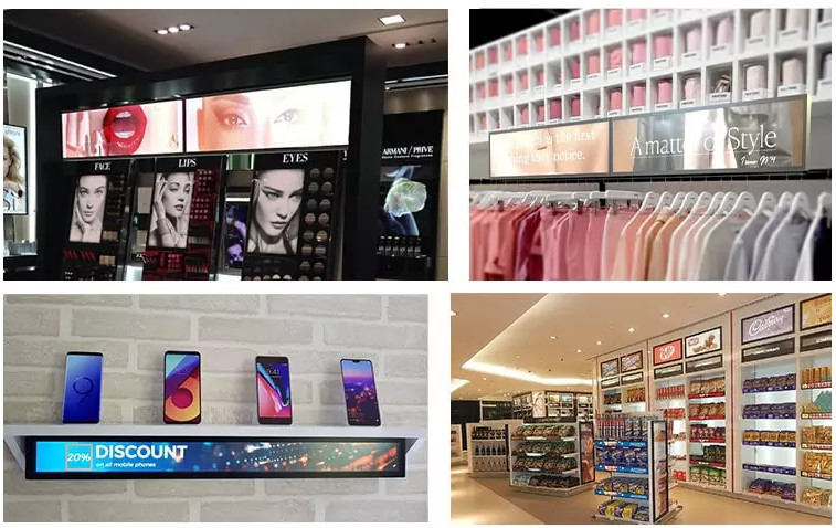 дисплей рекламы LCD Адвокатуры 1200mm Signage 49,5 цифров края полки дюйма высотой с длинный