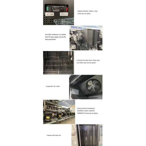 Fridge High Efficiency Upright Freezer Glass Door Showcase