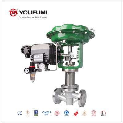 Bellows Type Flanged PFA Lined Control Valve Stainless Steel For Chemical Fluid