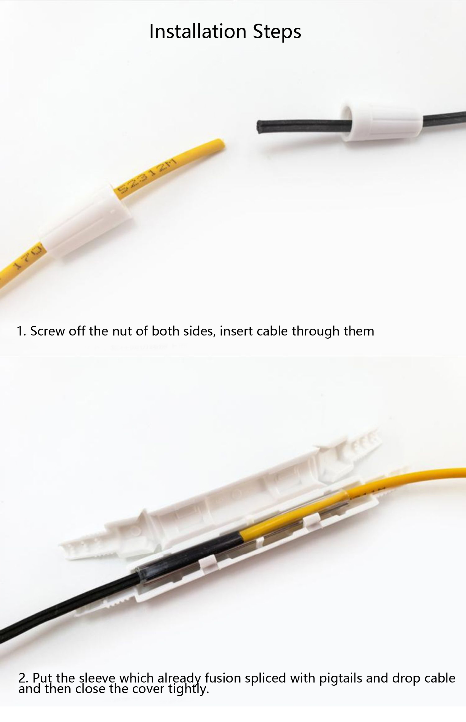 1 порт мини FTTH кабеля для защиты от сплица Белый круглый открытый тип PP