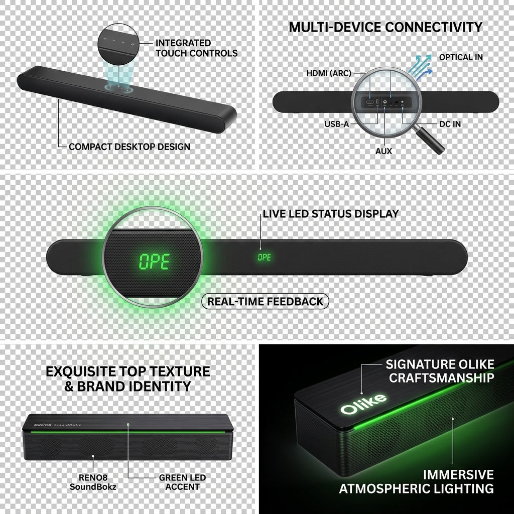PC Soundbar Speaker AS-P1 10W Compact Mini Desktop Audio Monitor Speaker Video Calls