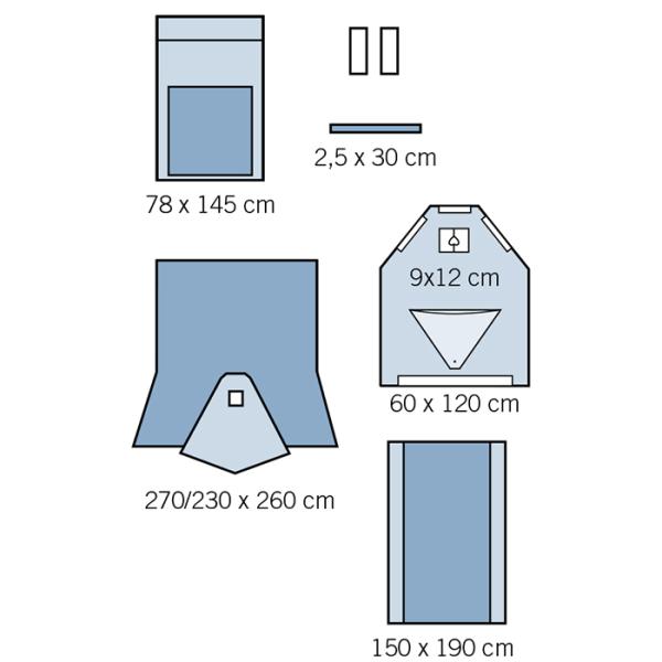 Absorbent Reinforced 20g - 60g SP SMS SMMS SMMMS ETO Disposable Surgical Urology Gynaecology Pack for clinic hospital