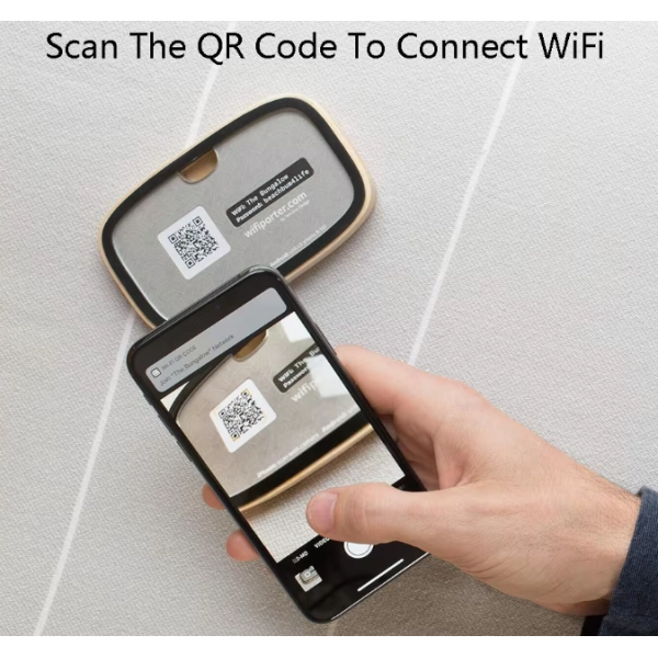 Custom Engraved Wooden NFC WiFi Tag Reusable Tap To Connect QR Code WiFi Sharing For Hotel Porter Hospitality