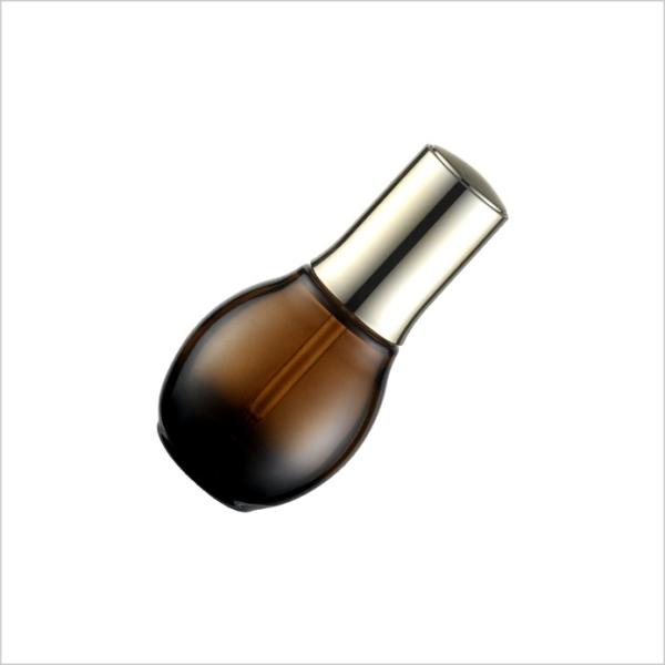 garrafa de vidro do óleo da massagem do tampão do conta-gotas do interruptor do ouro de 30ml 50ml Amber Spherical Luxury Dropper Bottle