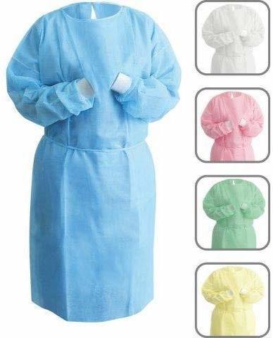 Fluid Resistant Disposable Protective Isolation Gown Non Woven With Elastic Cuff