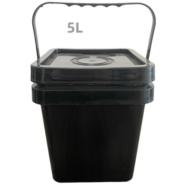 HDPE 4L 5L 8L 10L Food Container Square Bucket in Yellow