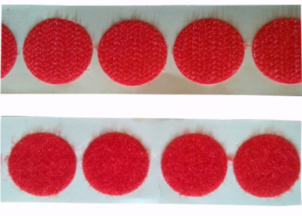Good Sticky Red Hook And Loop Dots Customized Shape With Hot Melt Glue