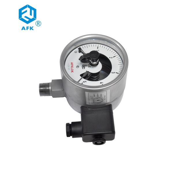 Conexão 304 100mm masculina de aço inoxidável elétrica do calibre de pressão do contato de AFK 5bar