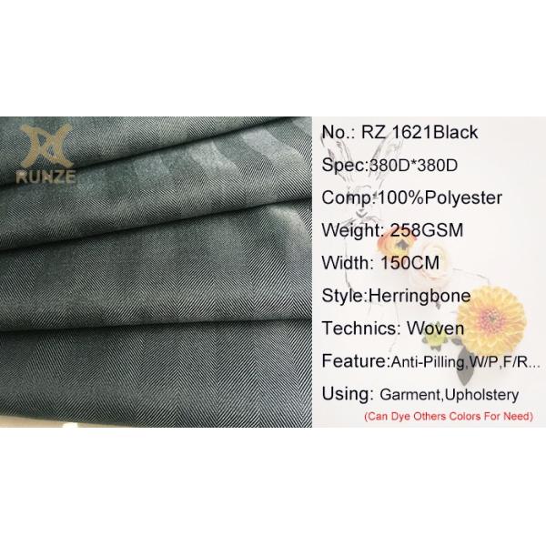 Medium Weight Black Yarn Woven Herringbone Fabric for Formal Causal Blazers 100D*100D
