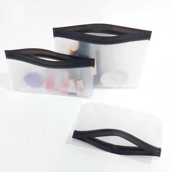 Travel Storage Bag Black Transparent Makeup Bag Zip Clear Stadium Bag Gym Fitness Sets