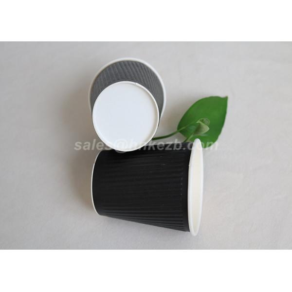 280ml Black Ripple Cups Ripple Wall Biodegradable Paper Cups Double Wall