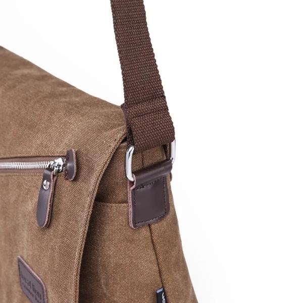 Custom Business Men's Crossbody Shoulder Washable Canvas Messenger Bag For Men