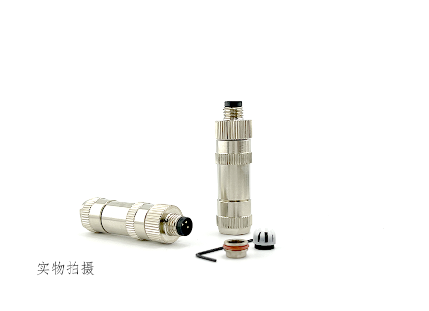 30V M8 Cable Connector Male Female Connection Easy Installation Rustproof