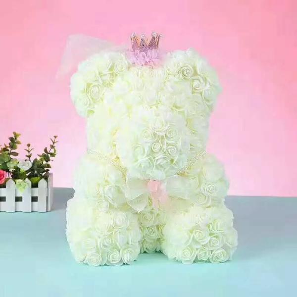Most Popular Szie 40 CM Foam Rose Teddy Bear For Ladies Valentines Day gift  Birthday gift  Christmas day gift