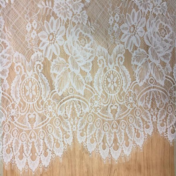 150cm * 300cm  2017  New Fashion Bridal Eyelash Lace Fabric  in Ivory  color