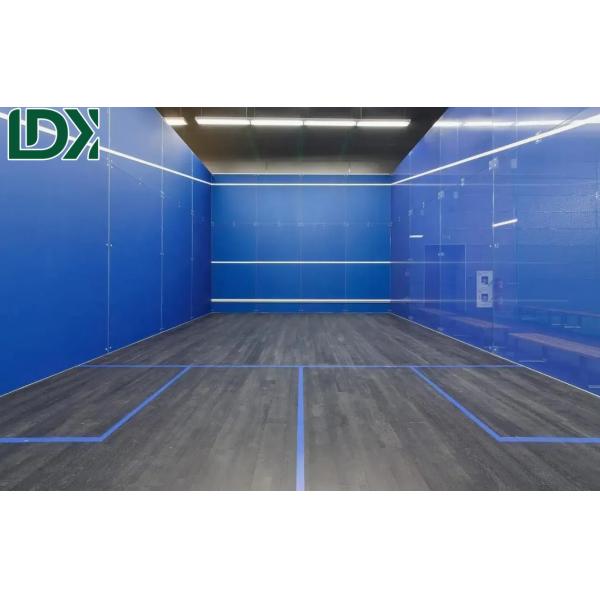 Cour de squash en verre trempé personnalisation extérieure terrain de jeu de squash plancher en bois