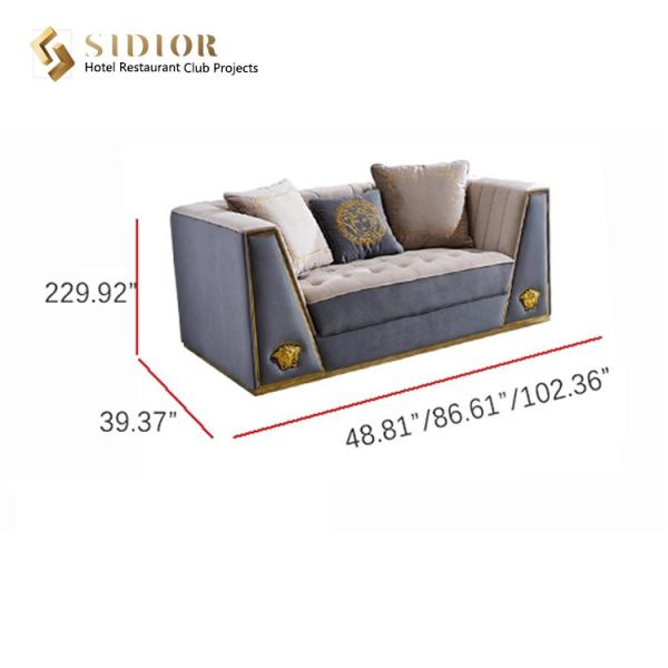 Leisure sofa, Lobby Sofa, Hotel Sofa, Villa Sofa, PU Leather Upholstery, High Density Foam, Stainless Steel Base