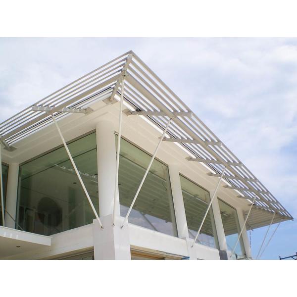 Energy Efficient Extruded Aluminum Sun Shade Louvers Mill Finish Tinted Glass