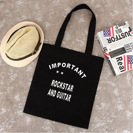 Green shopping bag hand shoulder female bag casual fashion tide canvas printing