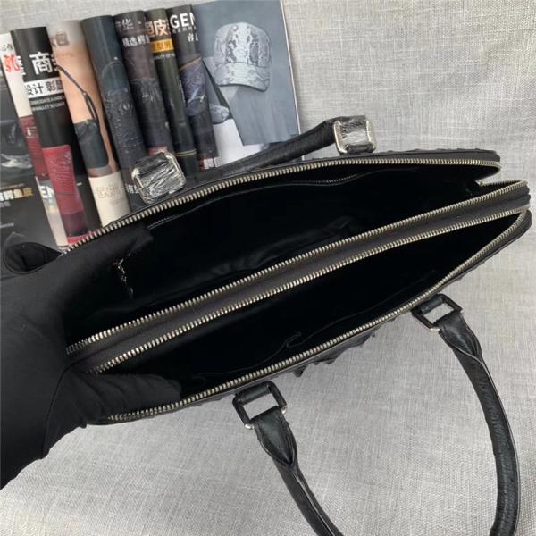 Authentic Exotic Ostrich Skin Businessmen Laptop Briefcase Genuine Real Alligator Leather Male Large Working Handbag