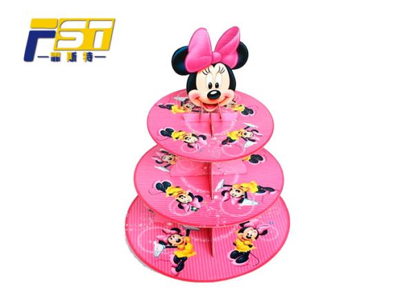 Durable Corrugated Paper Cardboard Cake Display , Light Cardboard Tiered Cake Stand