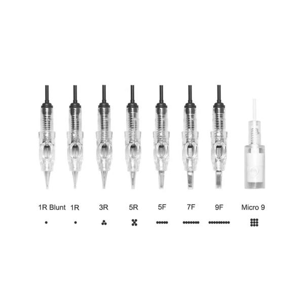 0.35mm Black Permanent Makeup Machine Cartridge Tattoo Needles with Caps
