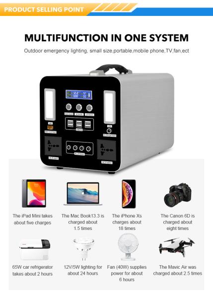 Solar generator 1000W 220V 110V Lithium battery solar portable power bank station 1000W