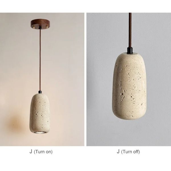 Wabi Sabi Pendant Light Designer Retro Stone Light Bedroom Bedside Dining Lights（WH-AP-676）