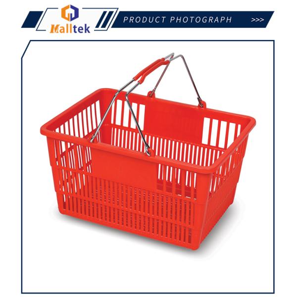 Корзина руки супермаркета ручки HDPP металла ODM пластиковая