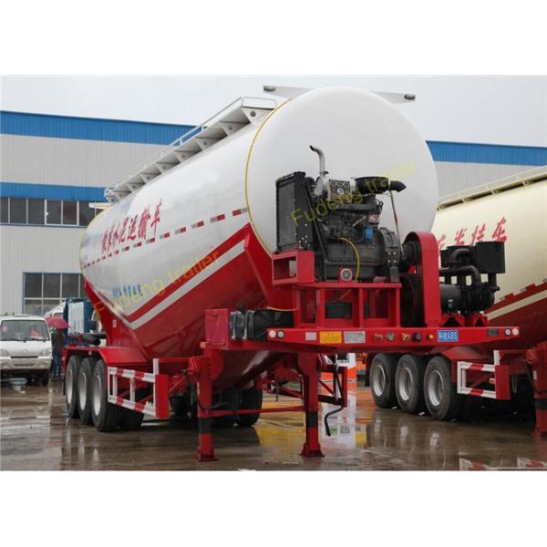 55 CBM Cement Bulk Trailer Steel Tank Body / Tri Axle Cement Bulk Truck