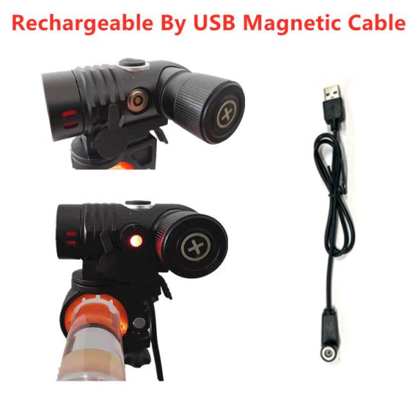 Outdoor Front Bike Light With Mount By Magnetic USB Charger For Night Riding