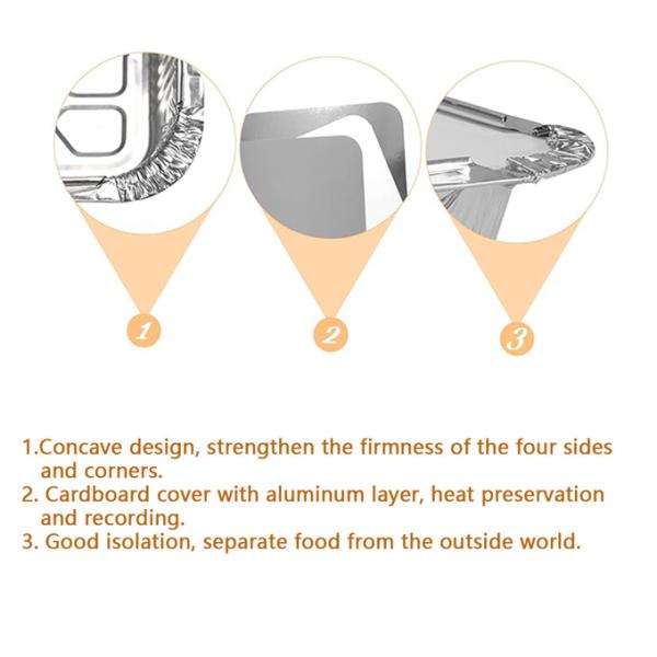 Tin Box Aluminum Foil Container Food Packaging Disposable Cooking Meal Take Away Tray With Lid