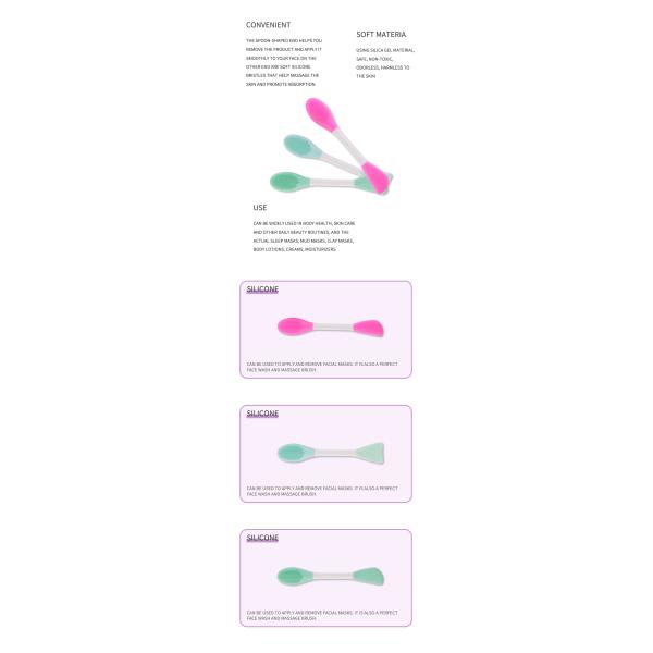 Waterproof Double Sided Silicone Lip Brush Silicone Exfoliating Tools Makeup Tools