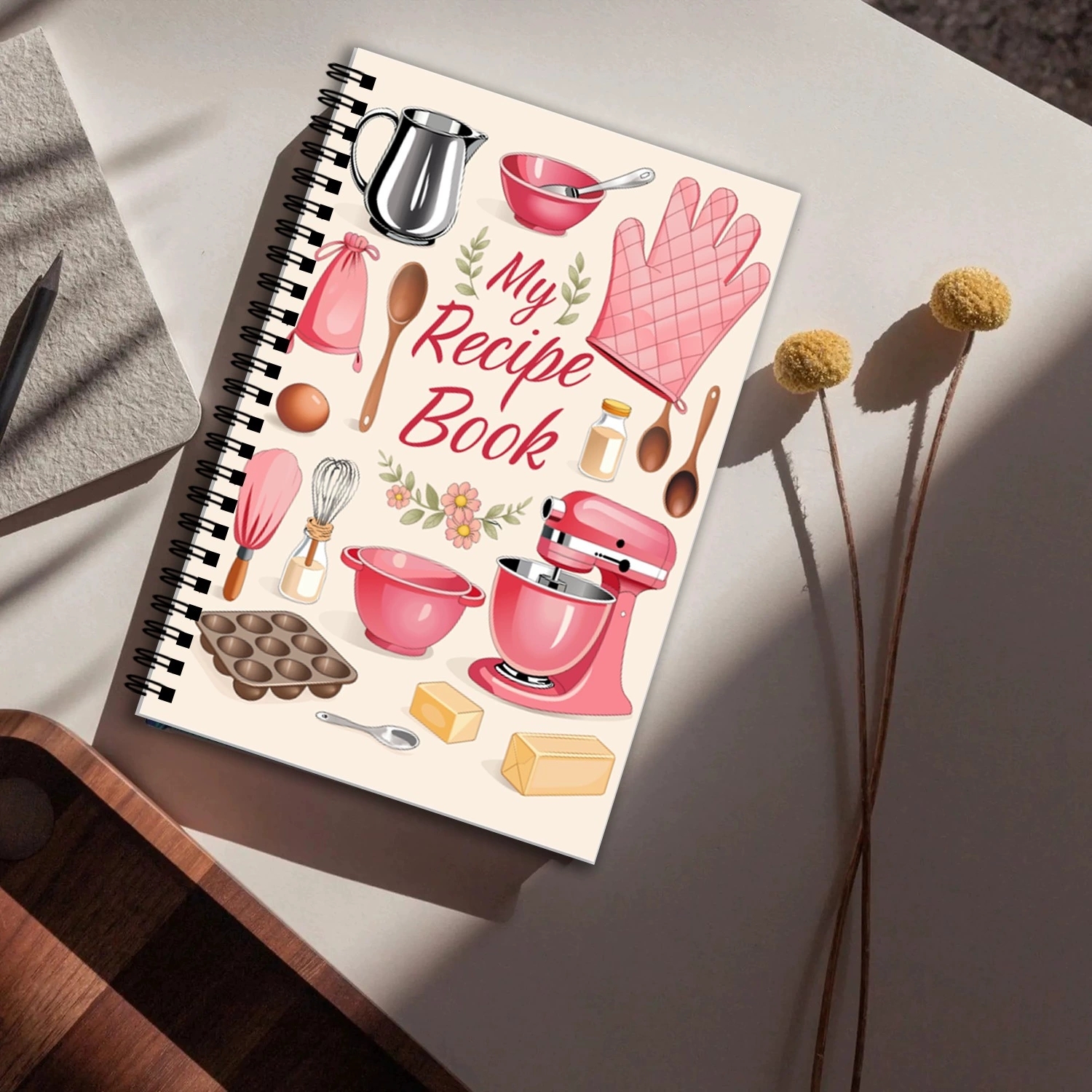 Recipe Book And Kitchen Journal With Wire-O Binding For Baking Lovers