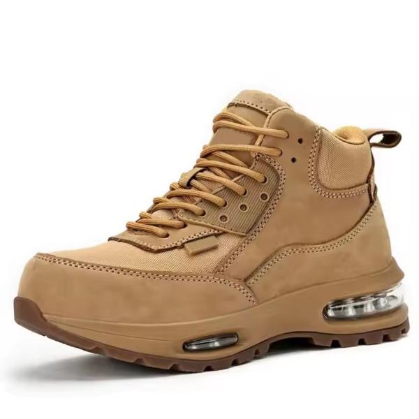 Air-cushion Sole Safety Work Boots In Khaki Oxford Fabric For Maximum Protection