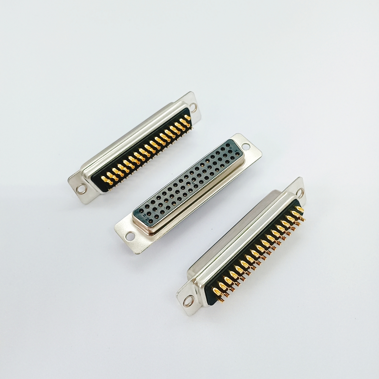 50 Pin D-Sub Connector DB-50 with Solder Cup Termination and Nickel-Plated Metal Shell