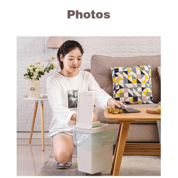 Convenient 10L Pressing Type Plastic Trash Can for Household Waste Disposal