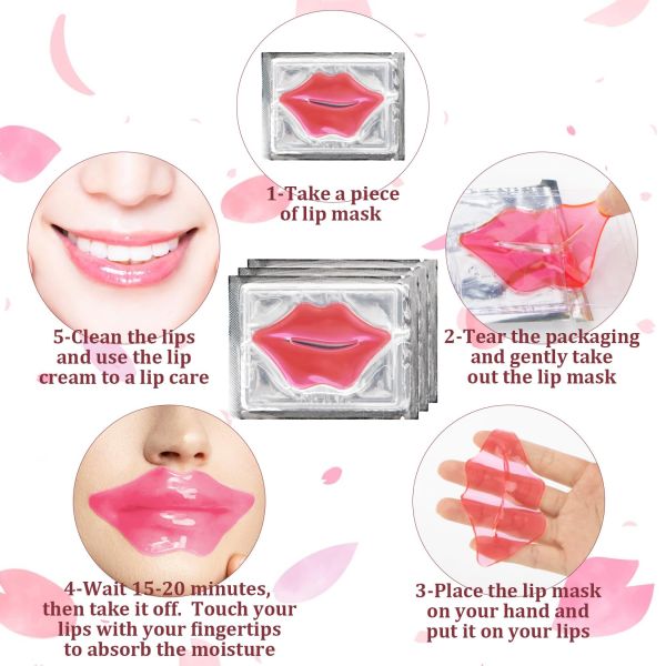 Custom Size Hydrating Moisturizing Crystal Lip Mask Hydrogel Collagen Lip Patch OEM
