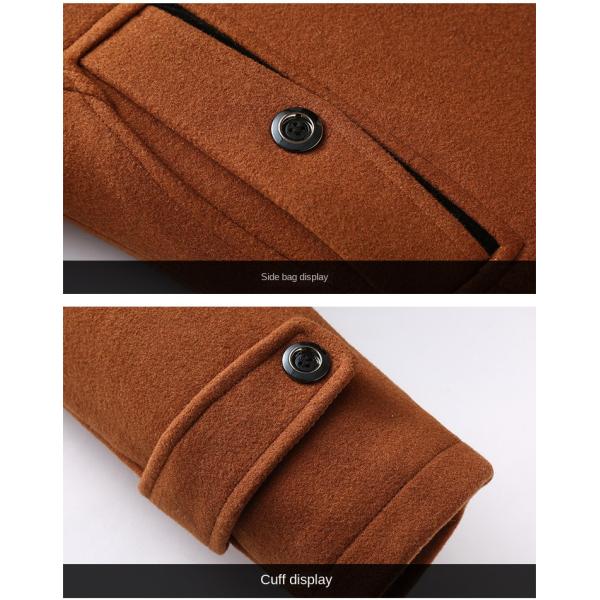 NO Needle Detection Fashion City 24-35Years old Men's Plus Size Double Collar Woolen Coat