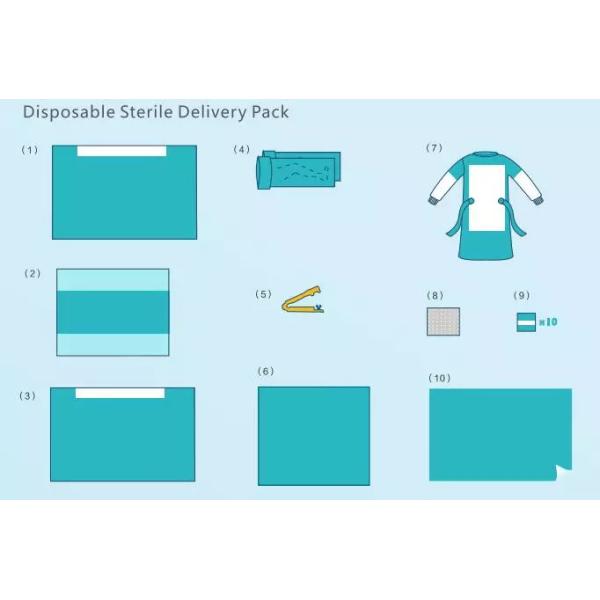 Белое акушерство Underbuttock задрапировывает универсалию доставки задрапировывает набор