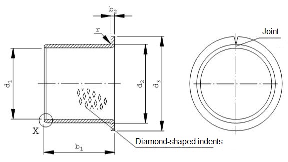 Tipo partido transporte de diapositiva de bronce del reborde de CuSn8