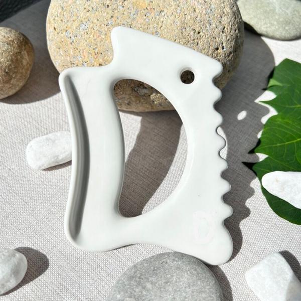 Ceramic Gua Sha Massage Tool for Lymphatic Drainage Jawline Sculptor Body Massager Skin Care Tools Guasha Function Ceramic