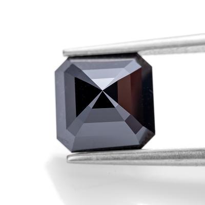 Black Emerald Cut Moissanite Loose Stone Diamond 2 Carat