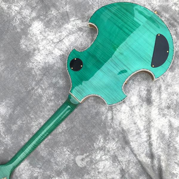 2020 Custom Semi-Hollow High Quality Green Customizable Logo and Shape Electric Guitar