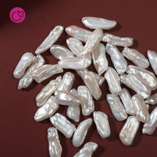 High Quality 10mm White Biwa Shape Fresh Water Pearls Keshi Pearls for Jewelry