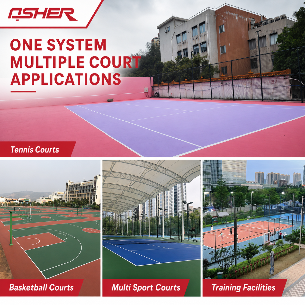 Premium Wear-Resistant Acrylic Flooring System for Tennis & Basketball Courts