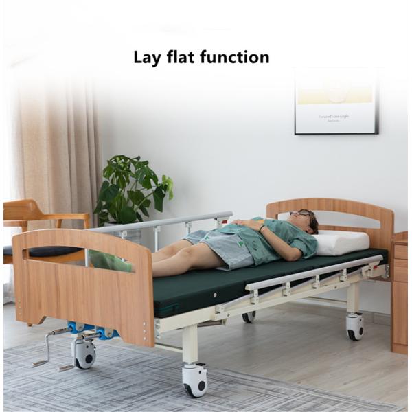 Adjustable Manual Hospital Bed Back Raising Hospital Style Beds Wooden Bed Head With Rails